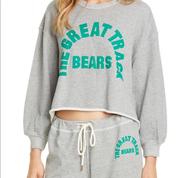 THE GREAT. Tops - THE GREAT. Cut Off Sweatshirt with Bears Graphic